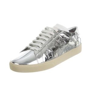 Silver patent leather Saint Laurent low-top sneakers